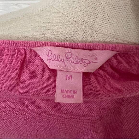 Lilly Pulitzer Etta Embroidered Hotty Pink Tunic Size Medium - Picture 5 of 5